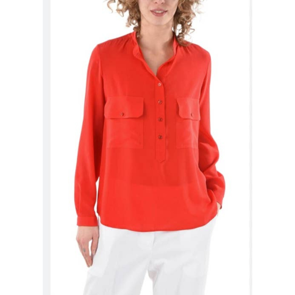 Stella Mccartney Orange Red Silk Blouse Sz 38=4